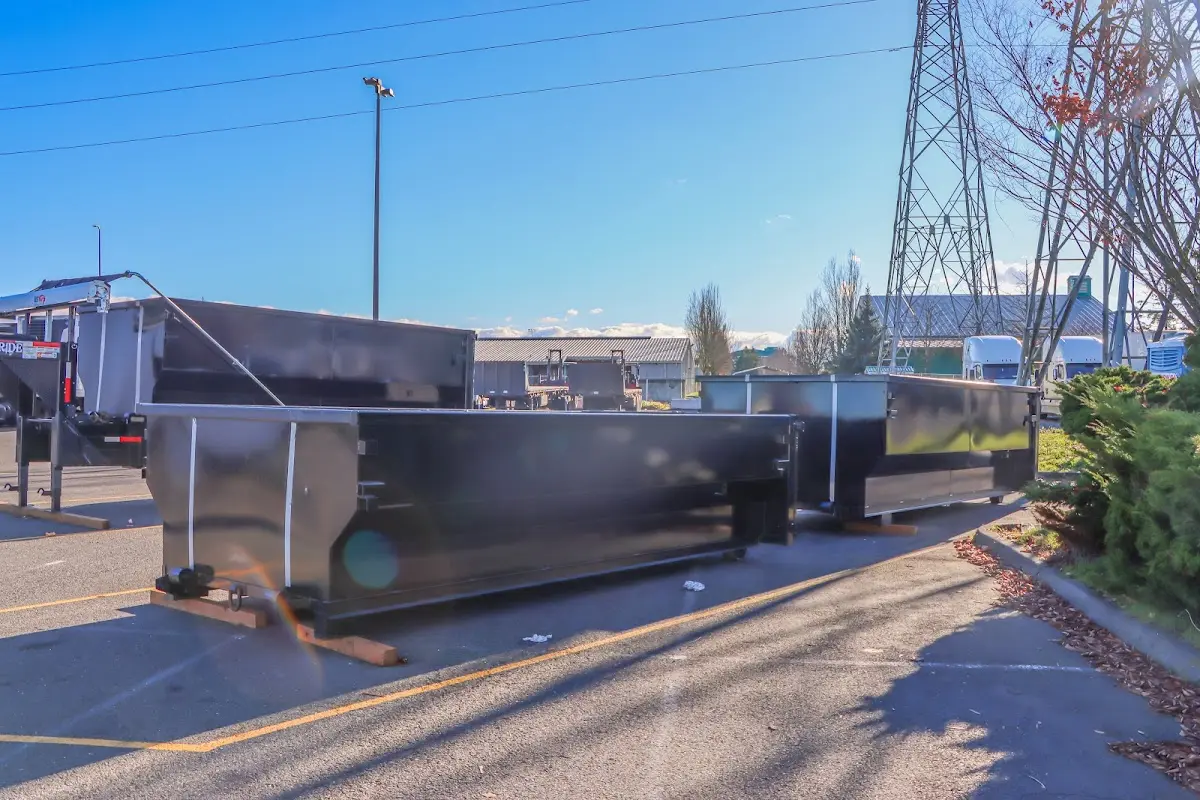 Roll-off dumpster ready for waste disposal at job site for Estate Cleanout Dumpster Rental in Inverness Highlands South